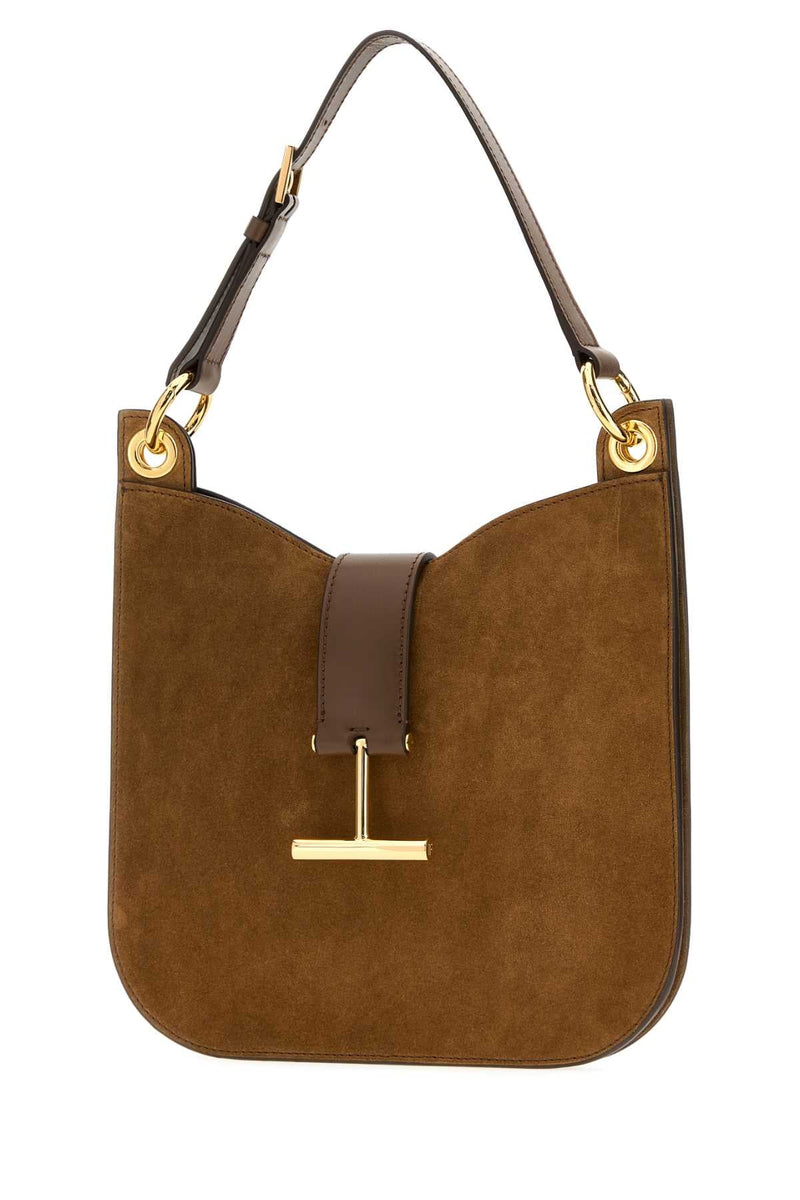 Tom Ford Suede Shoulder Bag — Brown