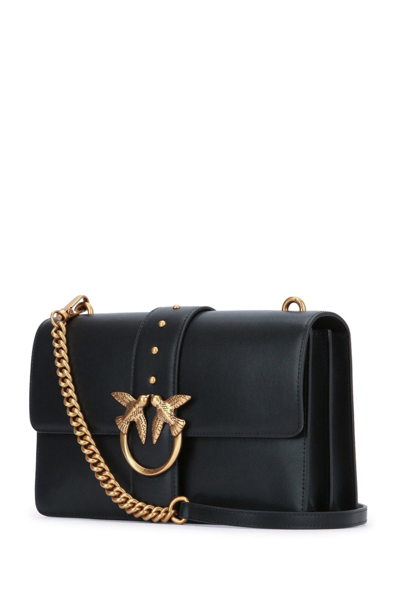 Pinko Shoulder Bag — Black Leather
