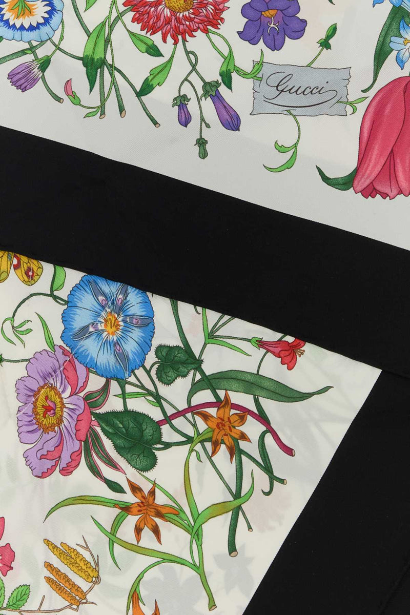 Gucci Miss Flora Scarf — White Exterior: Silk Scarfs