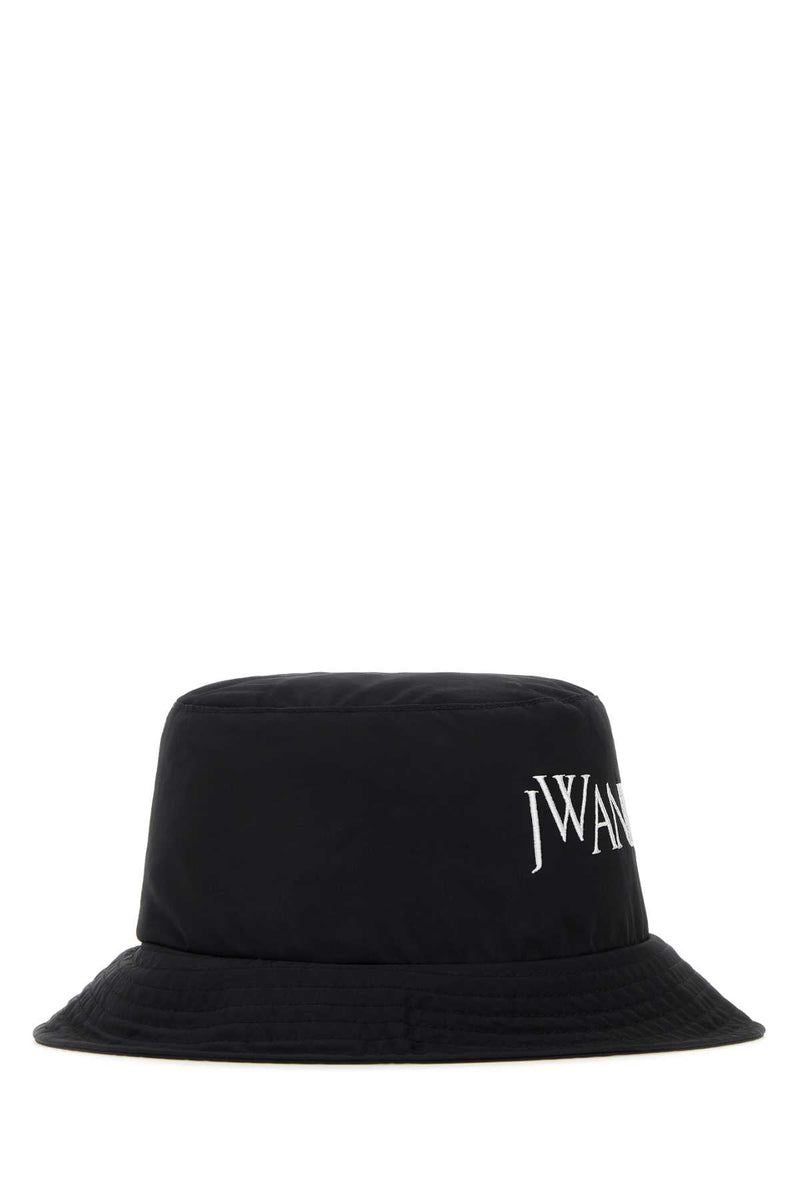 Jw Anderson Cuffia Nylon Blend Bucket Hat — Black