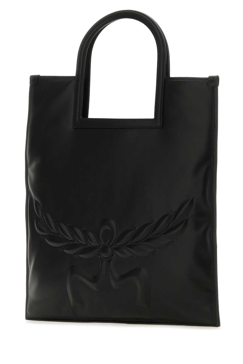 Mcm Nappa Leather Shoulder Bag — Black