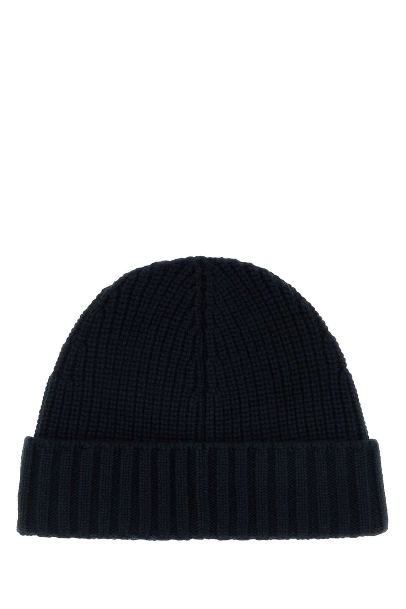 Stone Island L2s15n100006s01ff Ribbed Cashmere Beanie Navyblue Exterior: Beanies