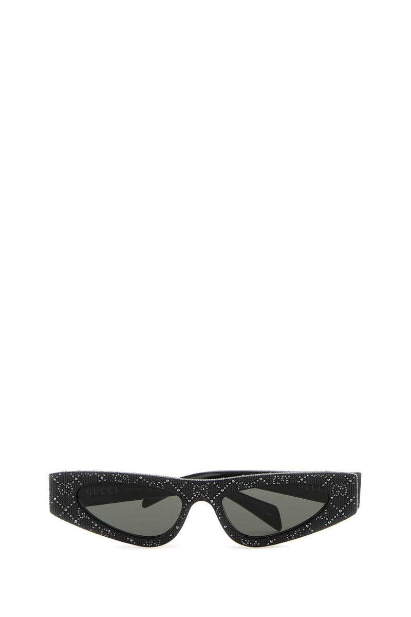 Gucci Embellished Acetate Sunglasses — Black Exterior