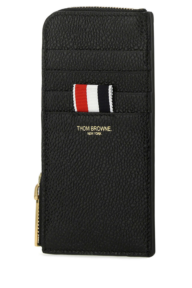 Thom Browne Grained Leather Wallet — Black