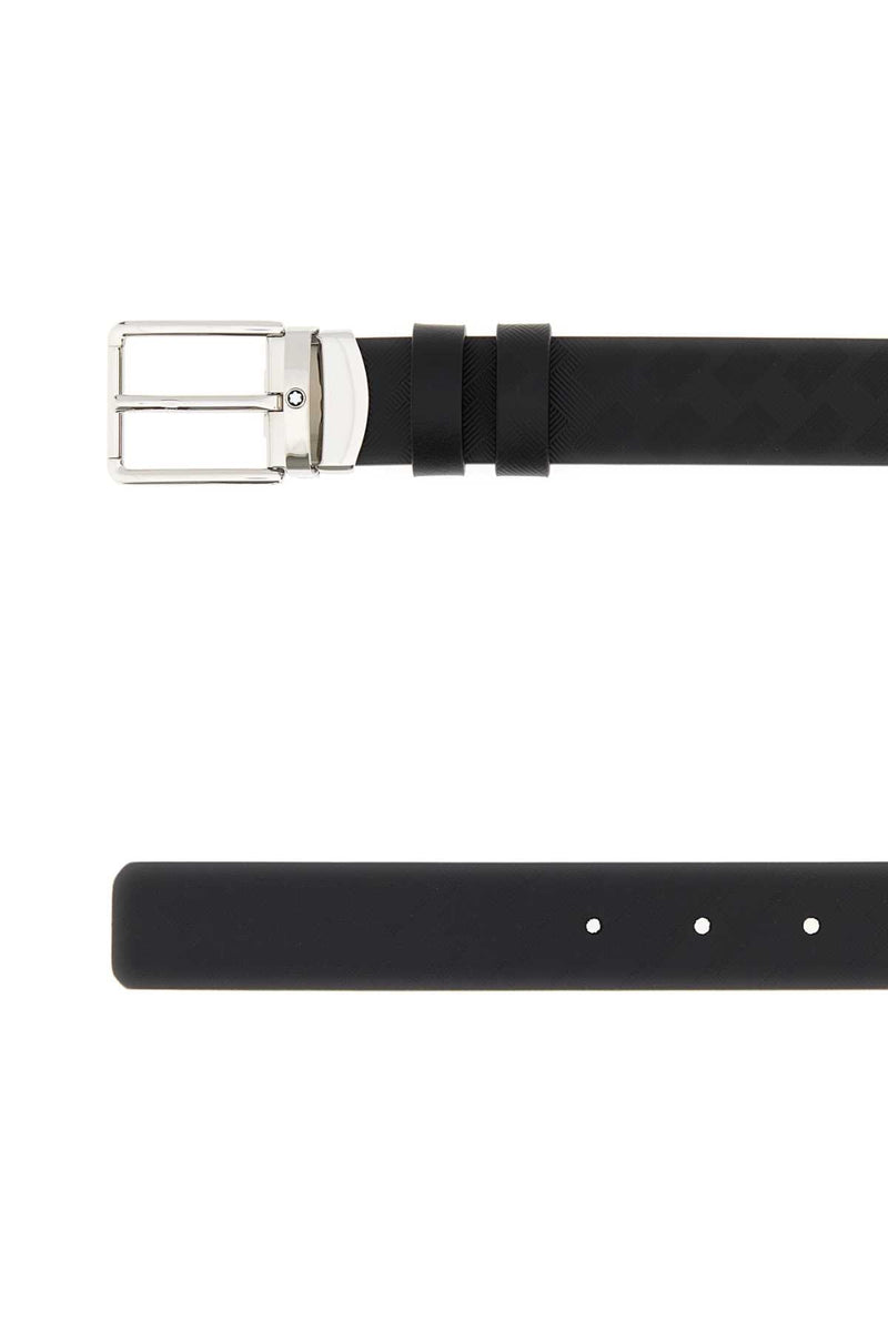 Montblanc Reversible Leather Belt — Black