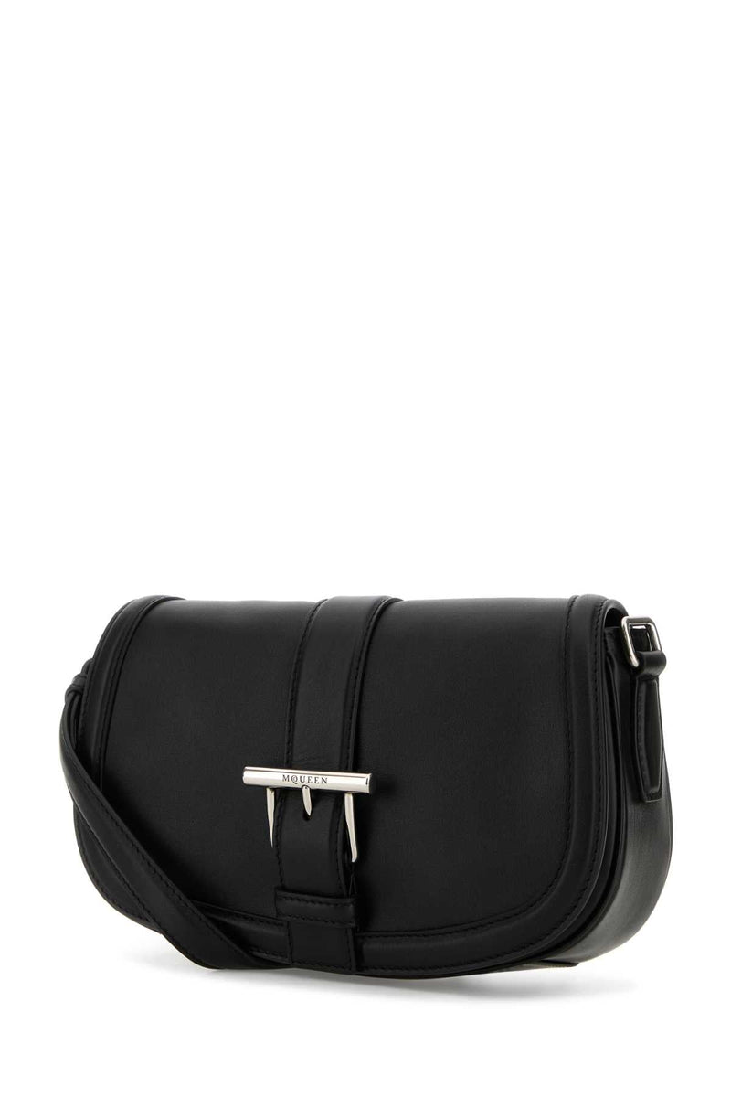 Alexander Mcqueen Satchel Crossbody Bag — Black T-bar