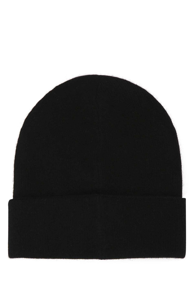 Alexander Mcqueen Cuffia Cashmere Beanie — Black Exterior: Beanies
