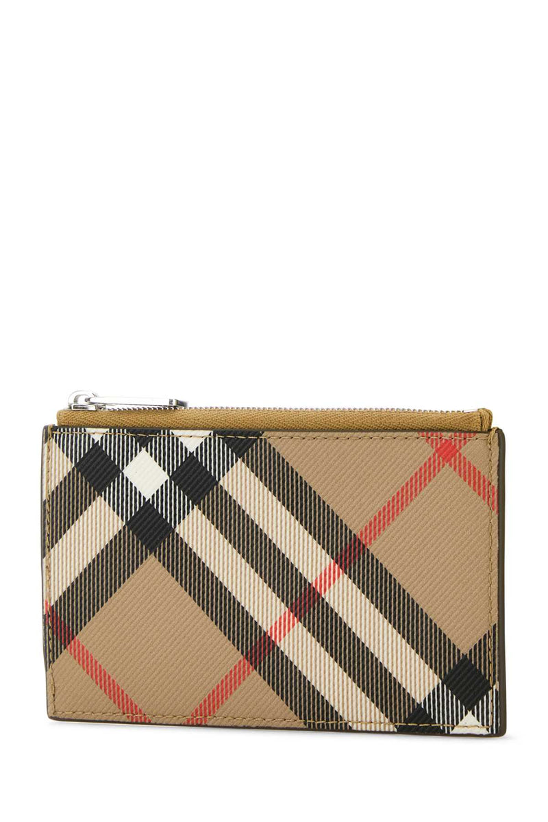 Burberry Check Canvas Card Case — Beige Wallet