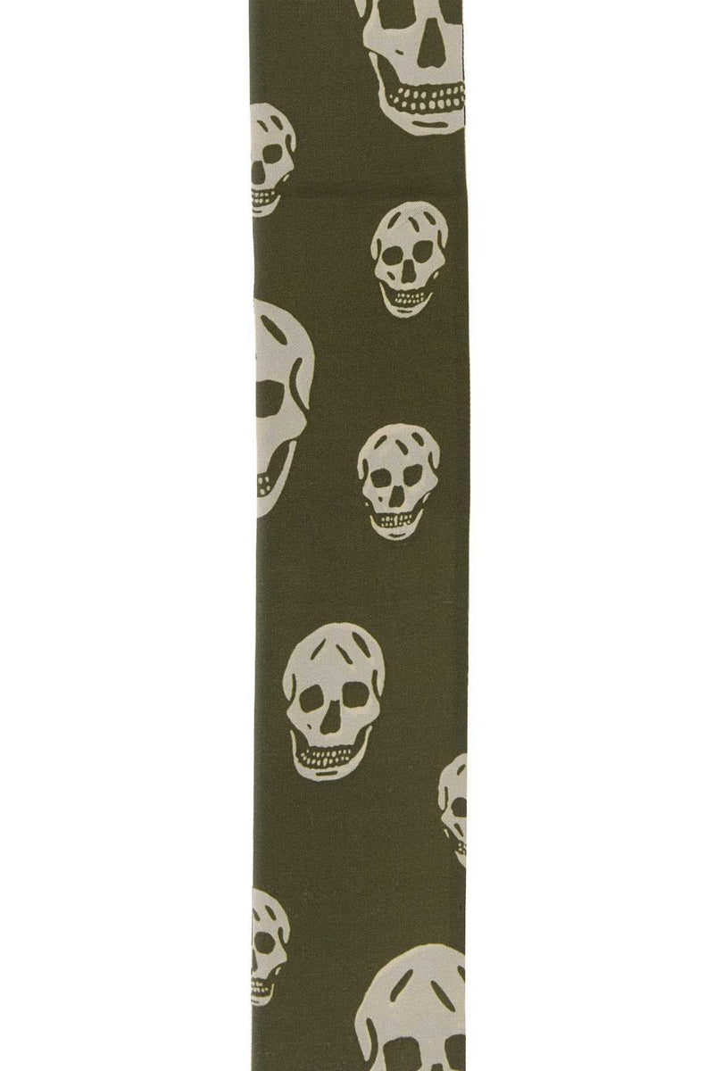 Alexander Mcqueen Skinny Scarf — Green Exterior: Silk Scarfs