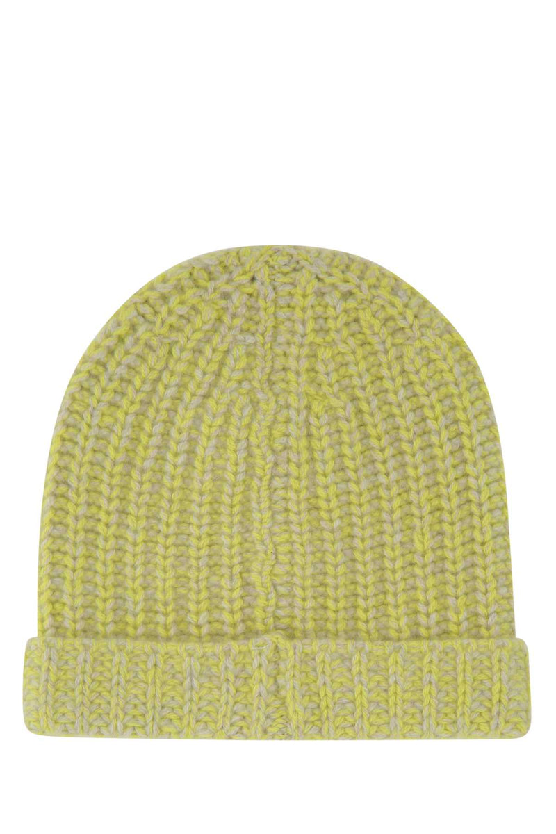 The Elder Statesman Cuffia Beanie — Yellow Exterior: Cashmere Beanies