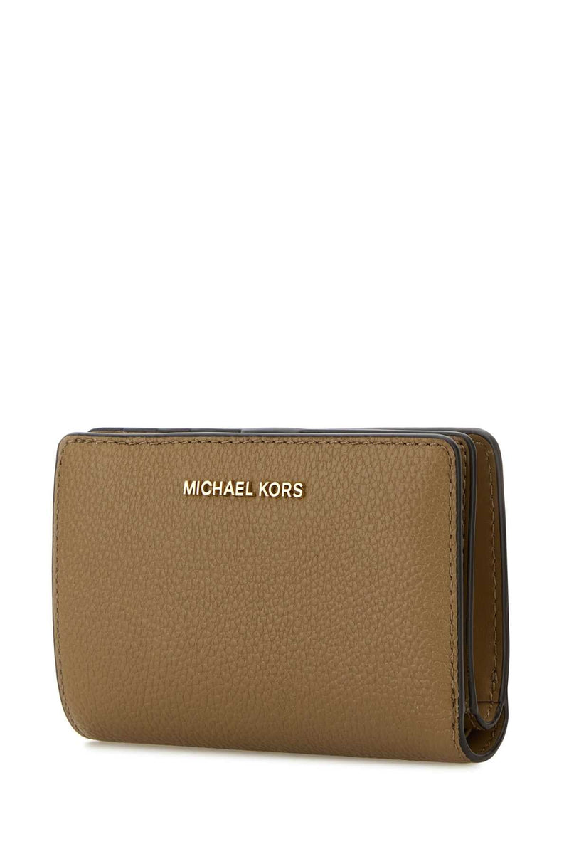 Michael By Kors Pebble Leather Wallet — Beige