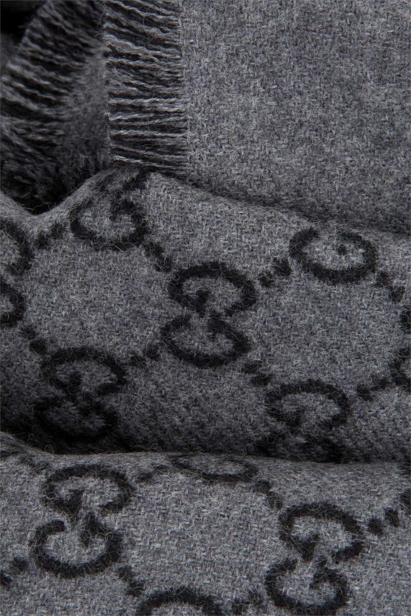 Gucci Foulard Scarf — Gray Wool Fabric Scarfs