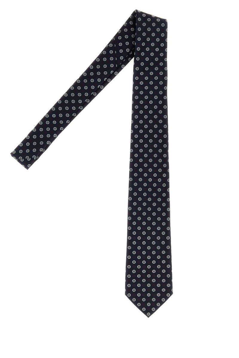 Saint Laurent Carreaux Necktie — Navy Exterior: Silk Lining: Neckties