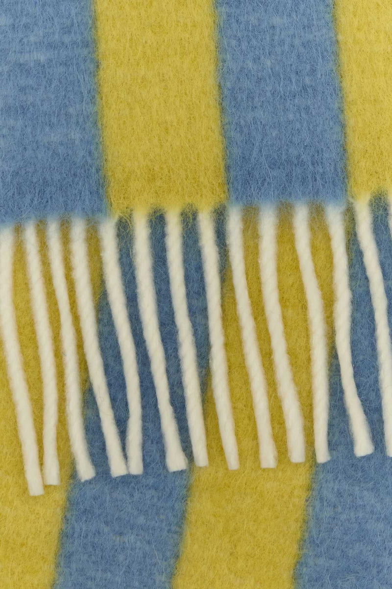 Marni Striped Wool Blend Scarf — Yellow Scarfs