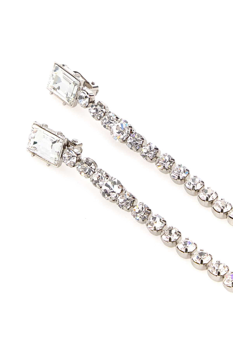Alessandra Rich Crystal Earrings — Silver