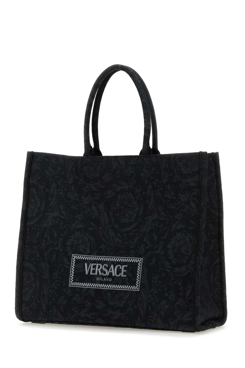 Versace Big Athena Tote Bag — Black