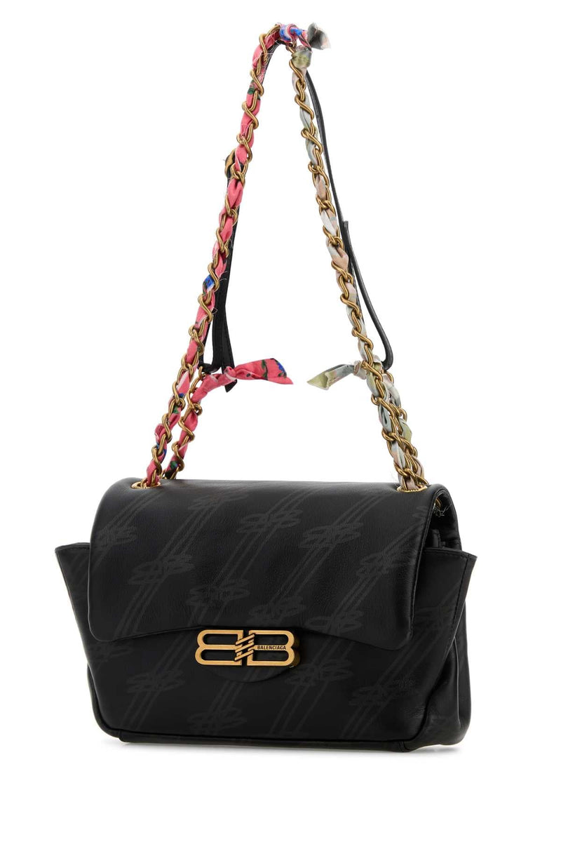 Balenciaga Chain Shoulder Bag — Black