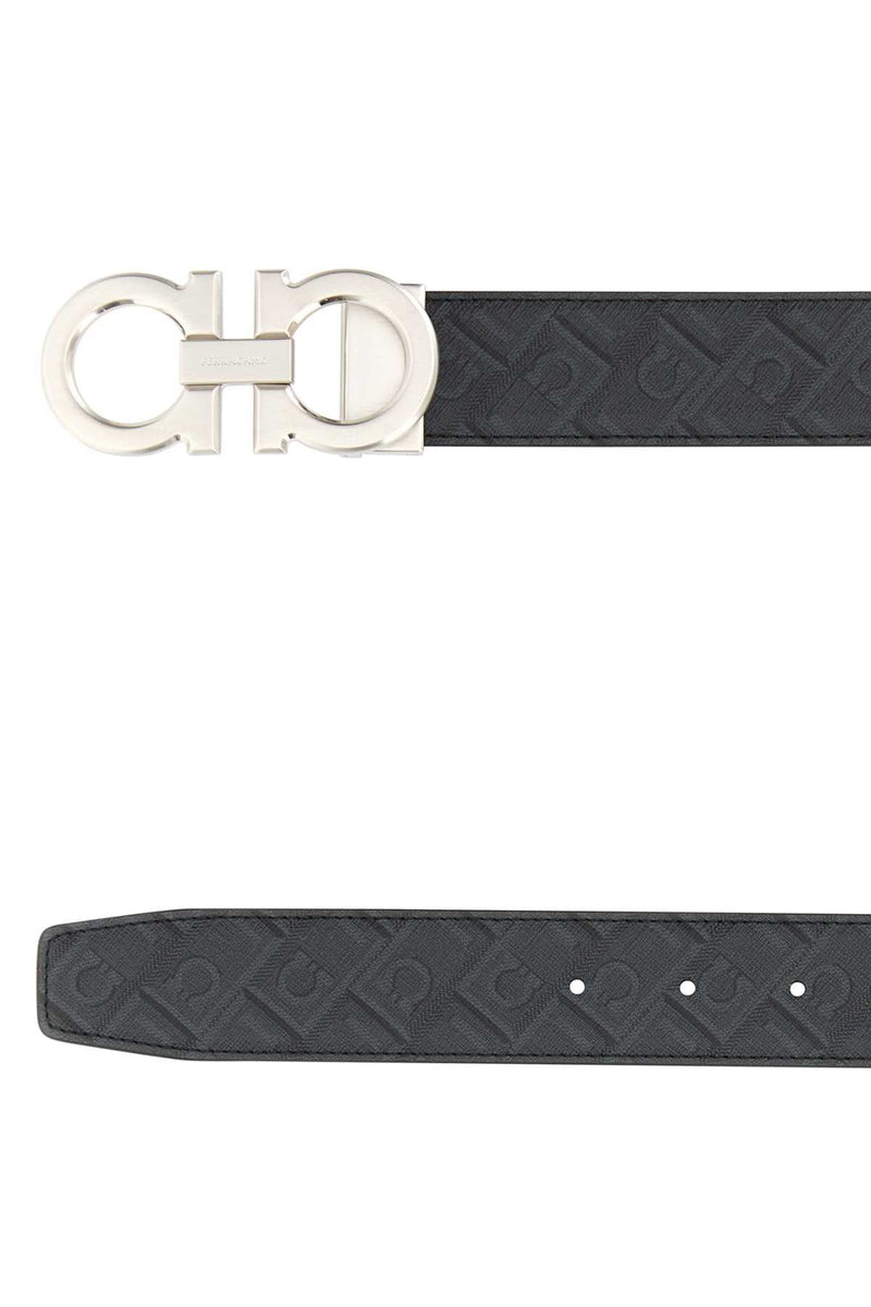 Ferragamo Double Adjus Belt — Black Leather