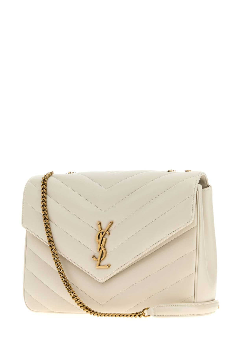 Saint Laurent Loulou Shoulder Bag — Beige