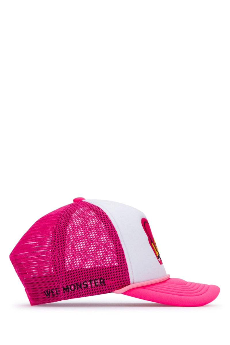 Wee Monster Hat Logo-Embroidered Cotton Baseball Cap — Pink Caps