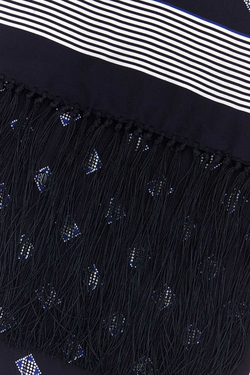 Bode Diamond Scarf — Navy Exterior: Silk Scarfs