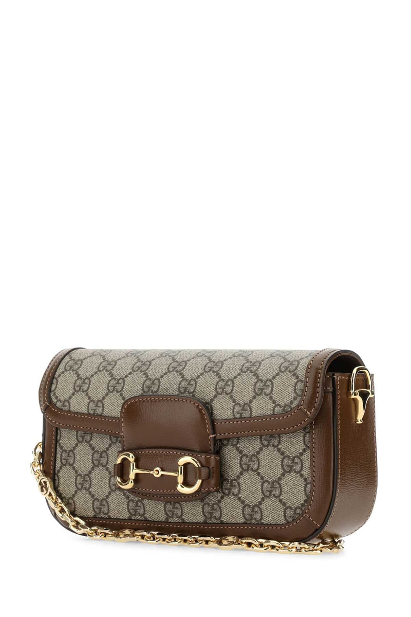 Gucci Horsebit Shoulder Bag — Brown