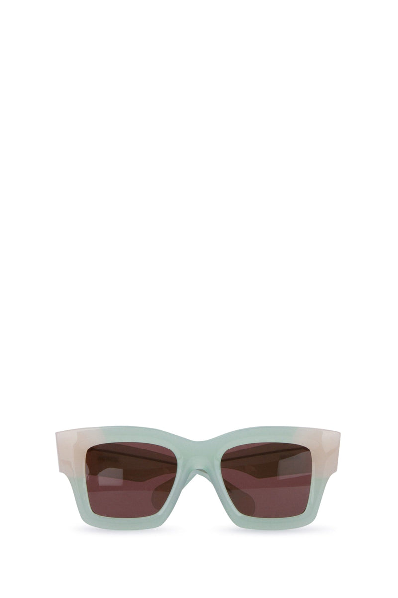 Jacquemus Chunky Acetate Square Sunglasses — Green Frame