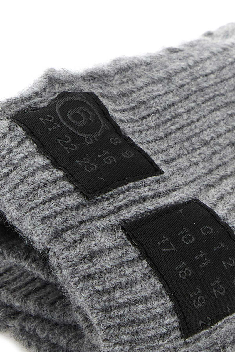 Mm6 Maison Margiela Wool Blend Gloves — Gray Exterior: Nylon