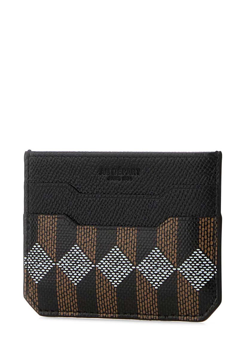 Au Depart Holder Card Case — Navy Exterior: Leather Wallet