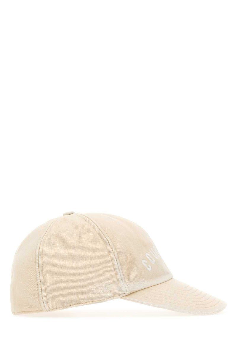 Courreges Hat Cotton Baseball Cap — Beige Caps