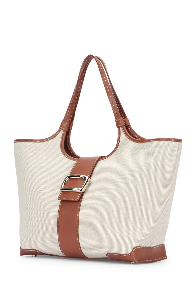 Roger Vivier Shoulder Bag — Beige Canvas