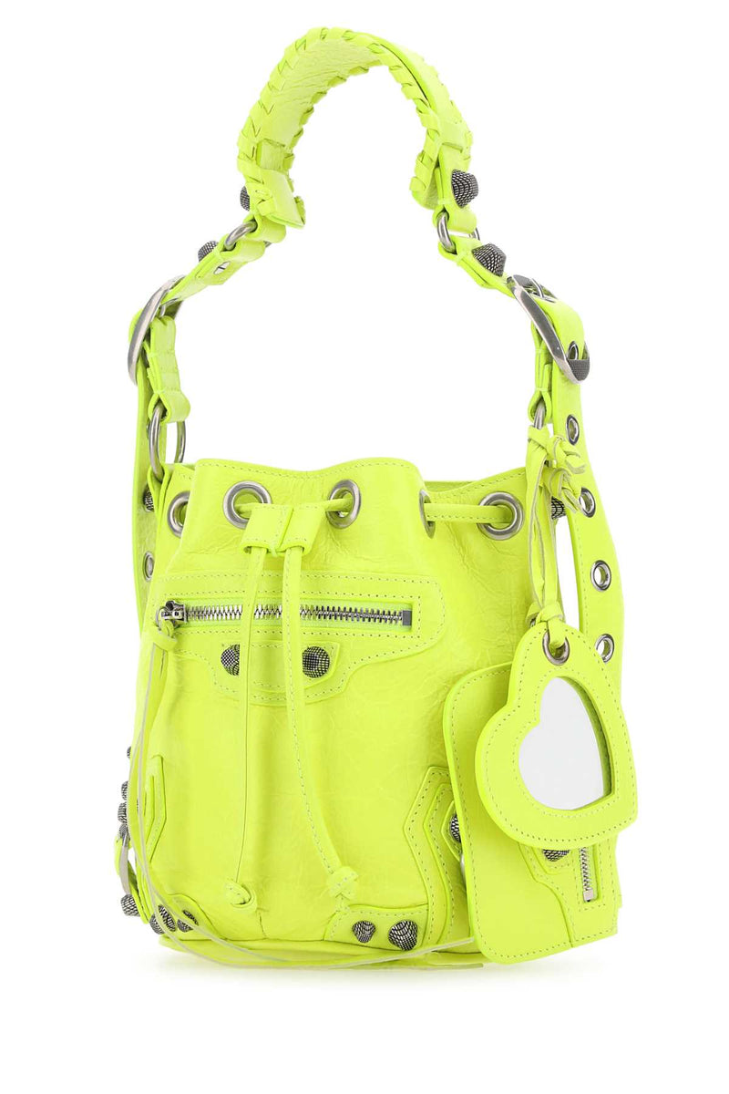 Balenciaga Le Cagole Bucket Bag — Yellow P Domesticated Lamb