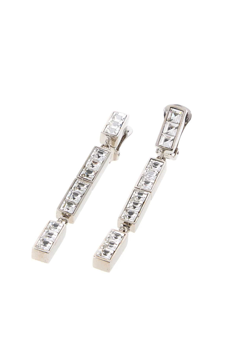 Alessandra Rich Pendant Earrings — Silver