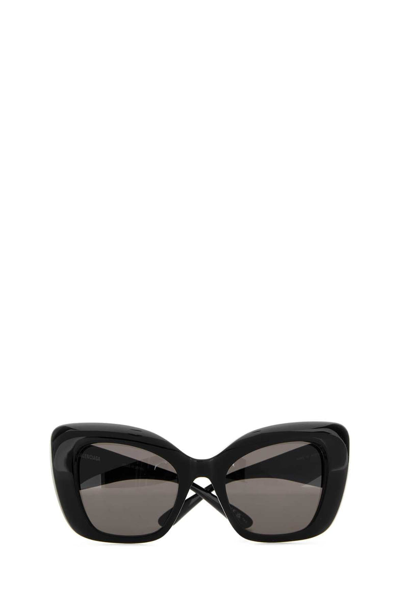 Balenciaga Diva Oversized Cat-Eye Acetate Sunglasses — Black Exterior