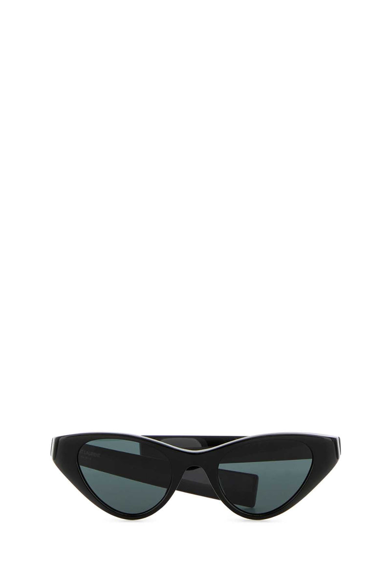 Saint Laurent Monogram Cat-Eye Acetate Sunglasses — Black Exterior