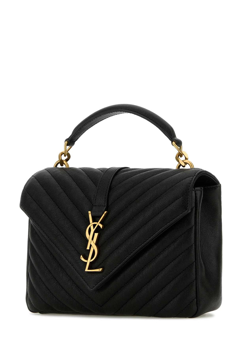 Saint Laurent College Top Handle Bag — Black