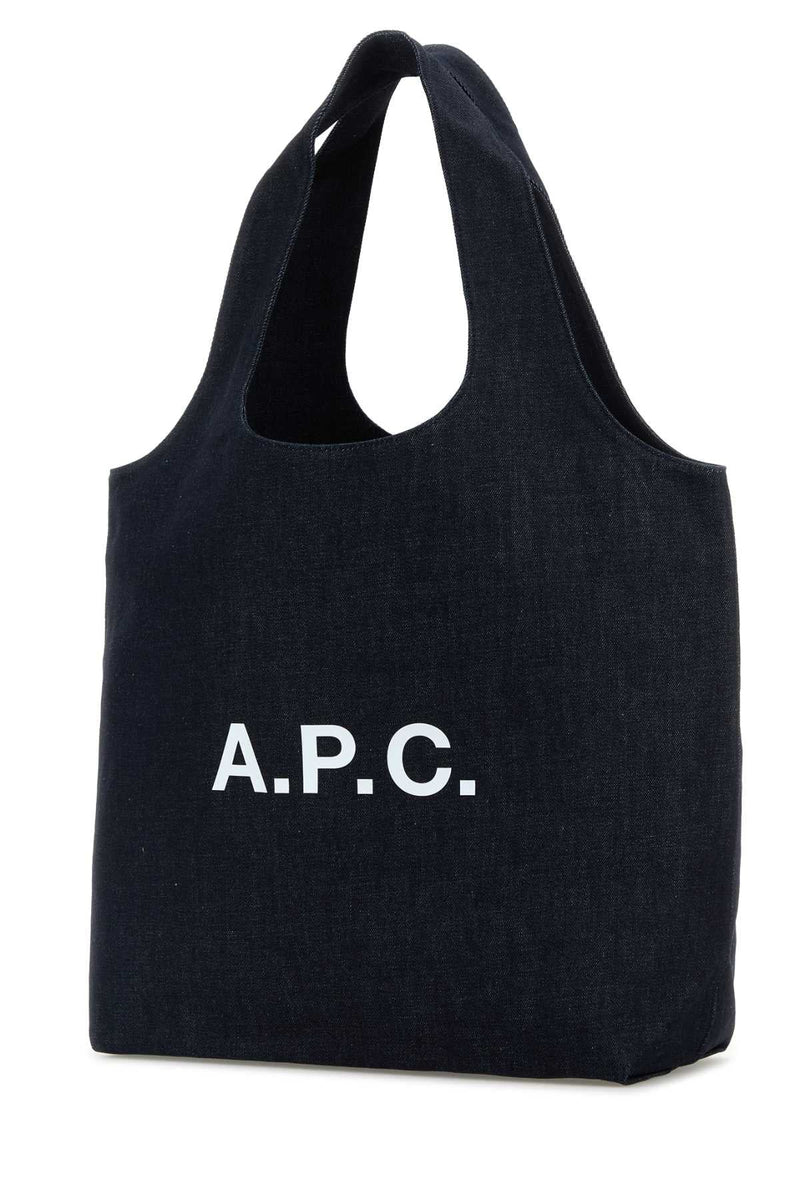 A.p.c. Logo-Print Cotton Shoulder Bag — Black Coton