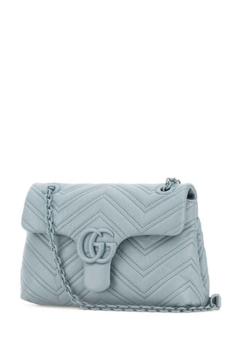 Gucci Gg Marmont Shoulder Bag — Blue Calf Skin