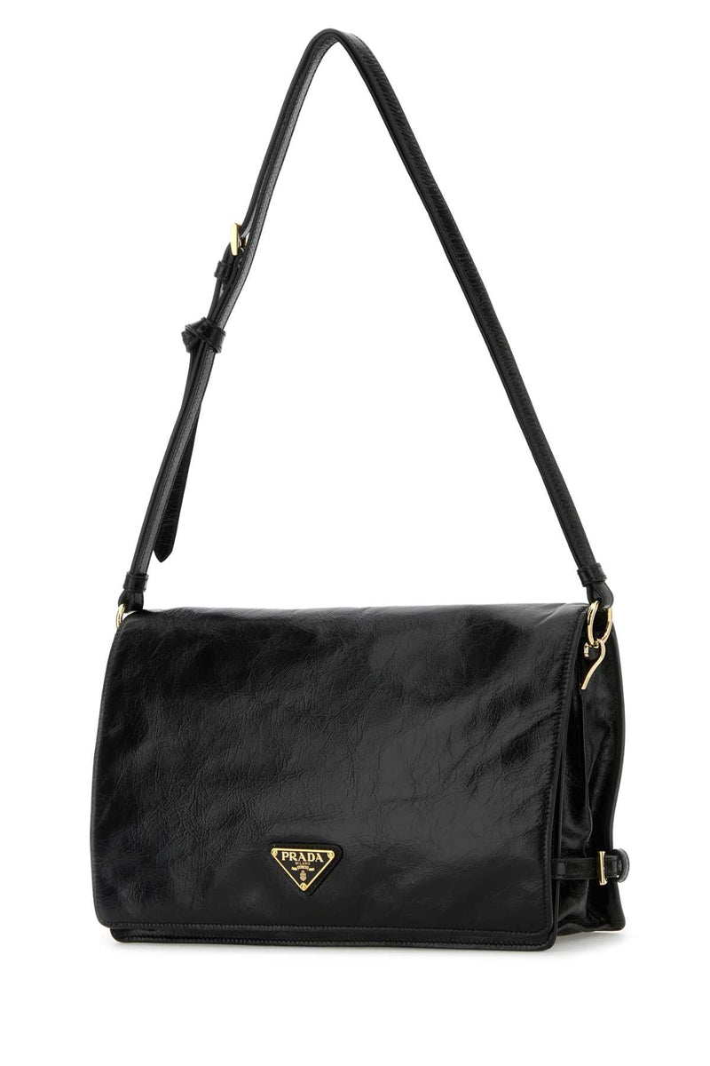 Prada Pattina Shoulder Bag — Black Vitello