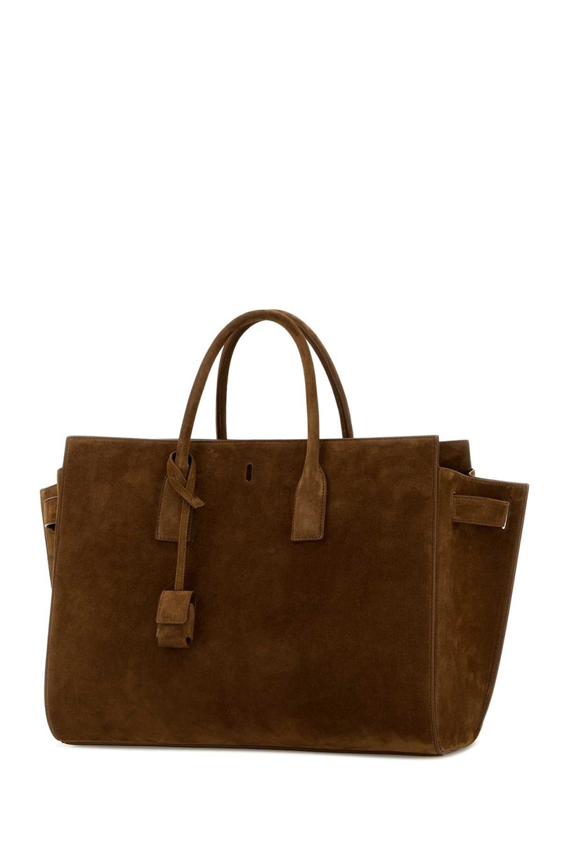 Saint Laurent Sac Tote Bag — Brown