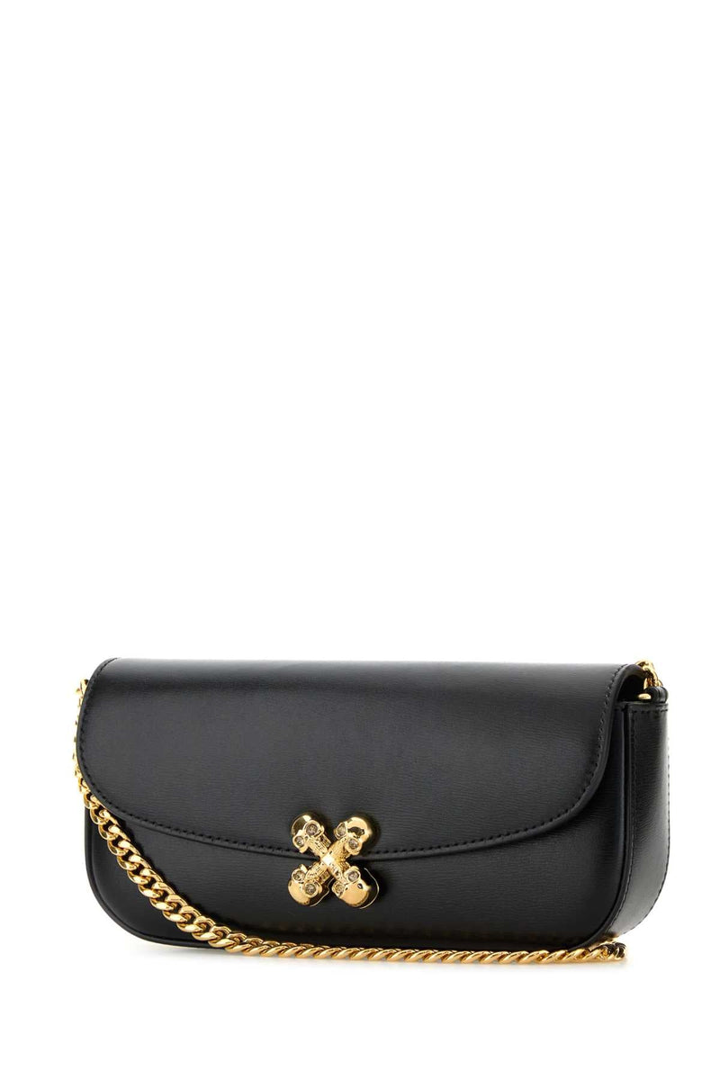 Alexander Mcqueen Flower Crossbody Bag — Black Skull Small