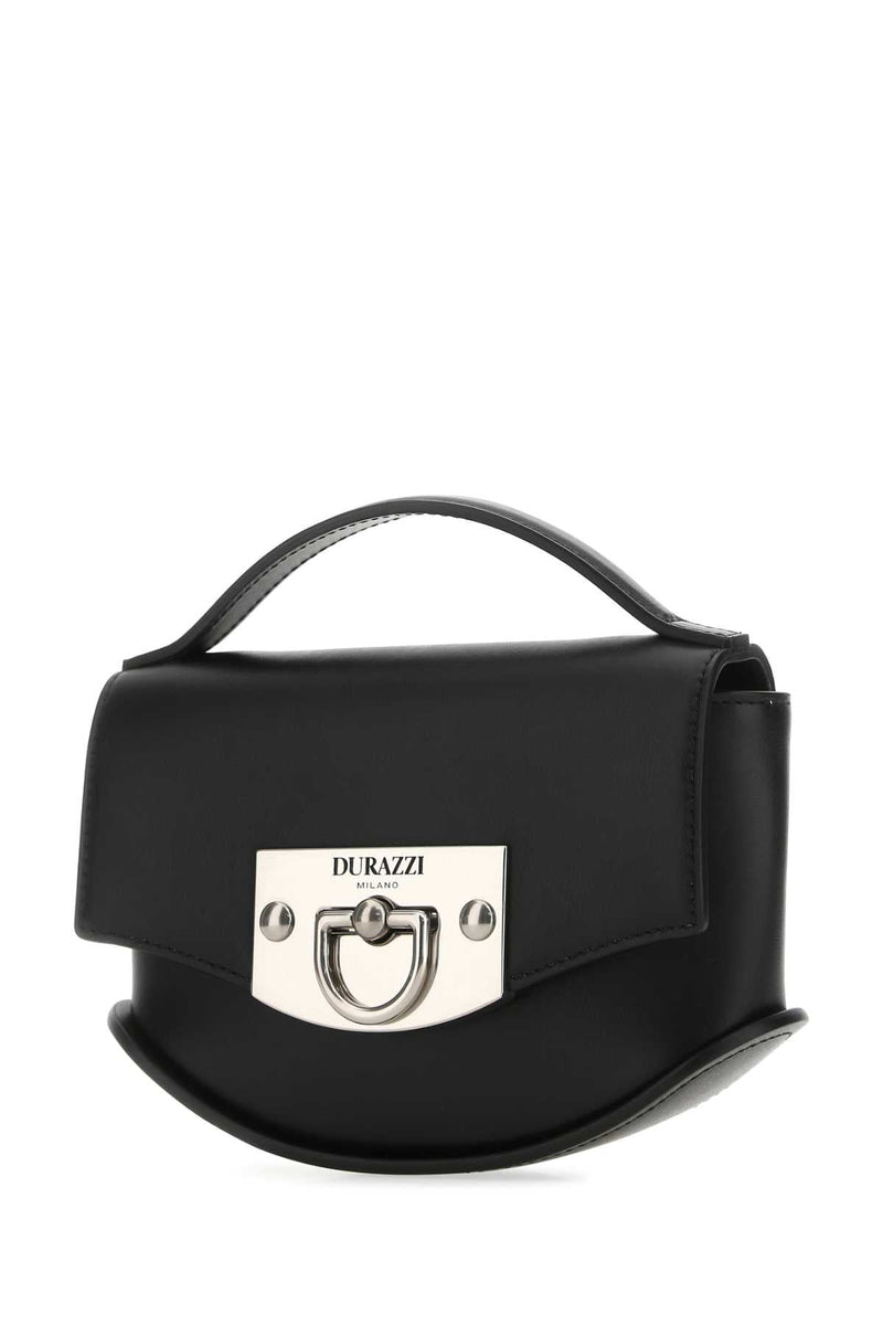Durazzi Top Handle Bag — Black Metallo Argentato Anticato