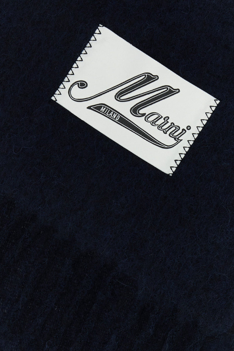 Marni Alpaca Blend Scarf — Navy Exterior: Nylon Scarfs