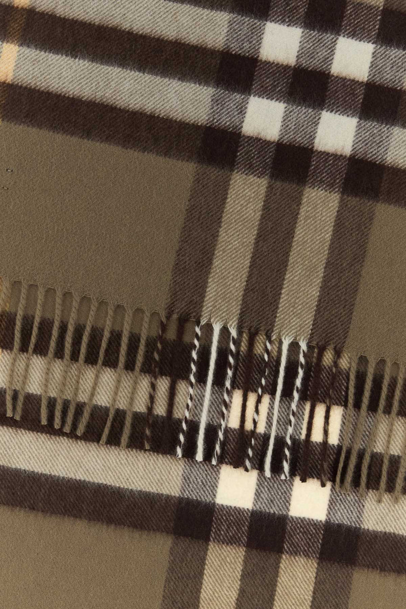 Burberry Giant Check Scarf — Beige Cashmere Scarfs