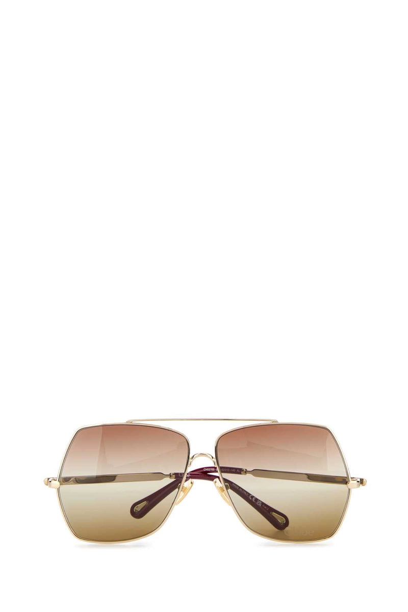 Chloé Ch0278s Platinum Metal Sunglasses — Gold Exterior
