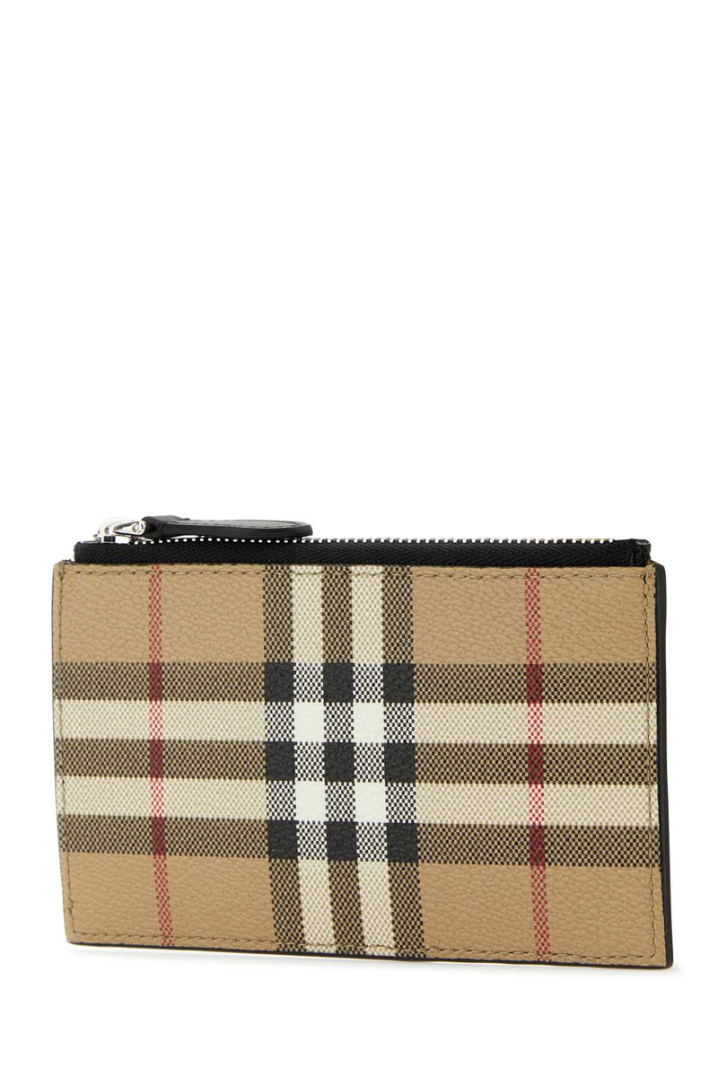 Burberry Canvas Check Wallet — Beige