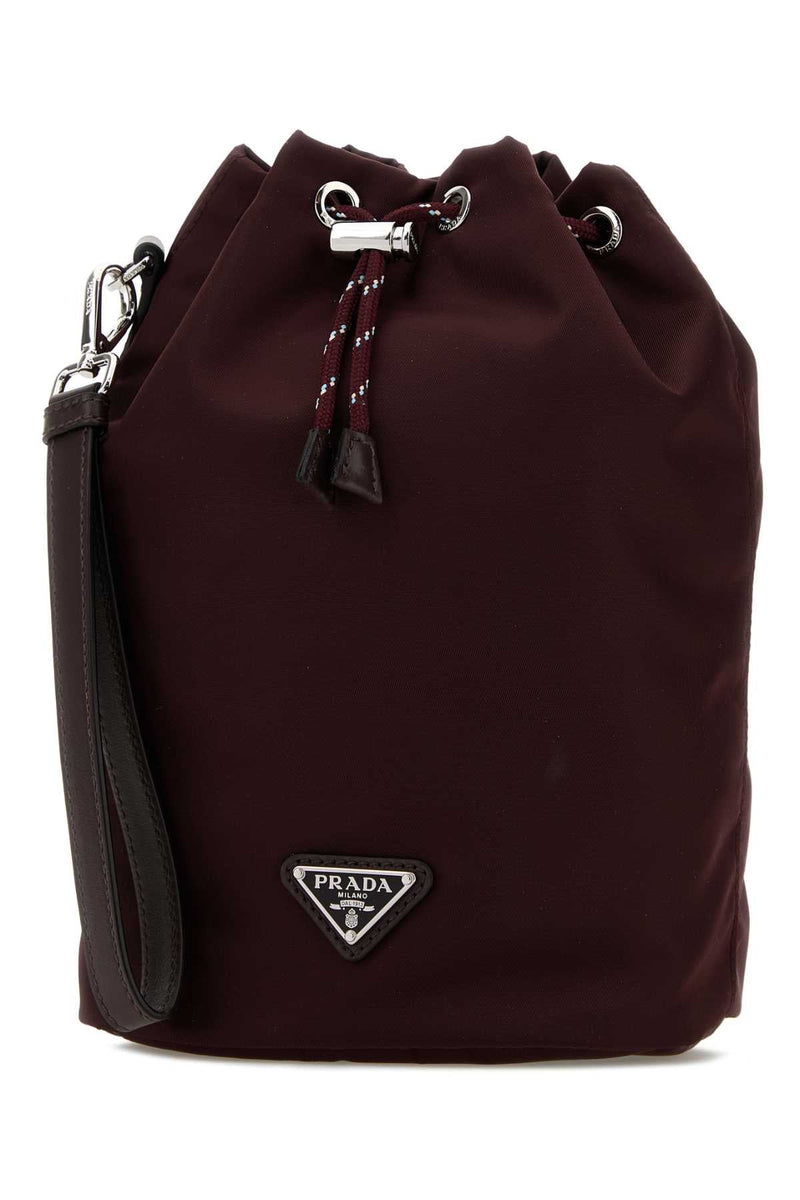 Prada Contenitori Clutch — Burgundy