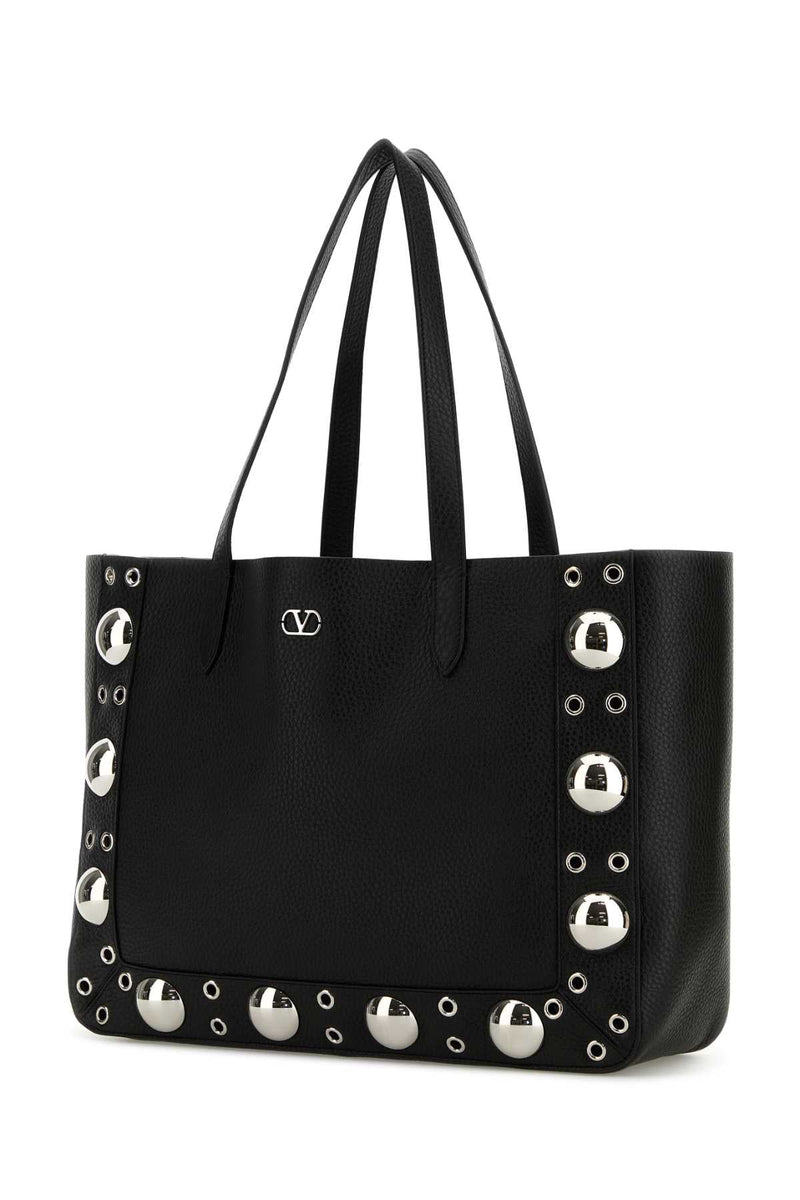 Valentino Garavani Nellcote Tote Bag — Black Calf Leather - Bos Taurus