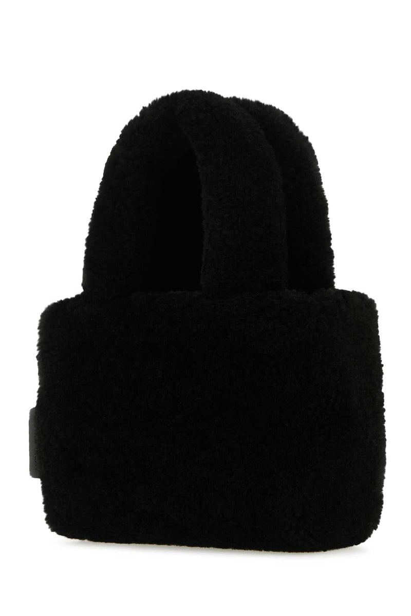 Amina Muaddi Mano Top Handle Bag — Black