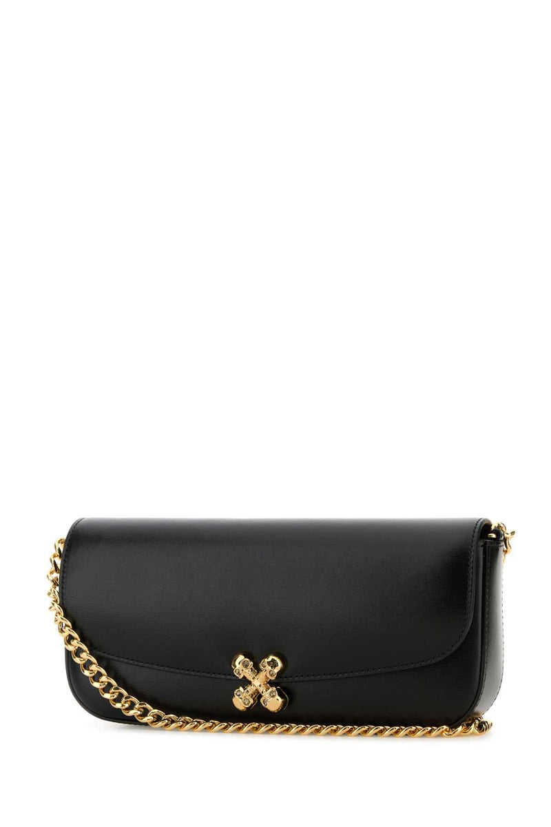 Alexander Mcqueen Flower Crossbody Bag — Black Skull